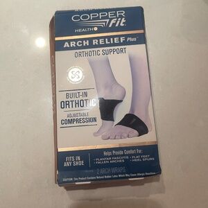 Copper Fit Health Arch Relief Plus Orthotic Supports, One Size Fits Most, Black